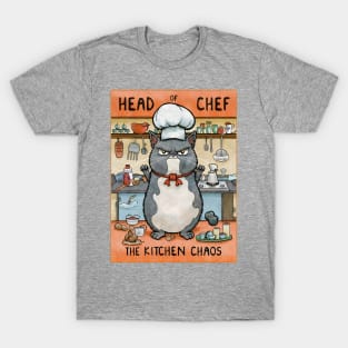 Funny cat head of chef the kitchen chaos T-Shirt